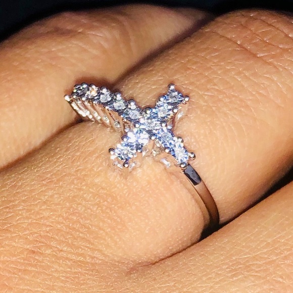 Mindsight Gems Jewelry - REAL DIAMOND Cross Ring Not CZ best Christmas gift
